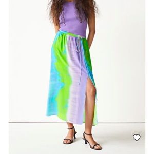& Other Stories multi-color silk skirt